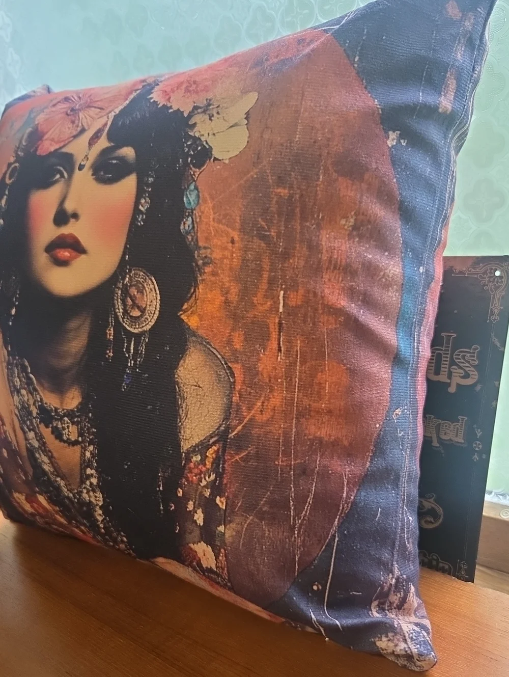 Bohemian Gypsy Woman Decorative Throw Pillow - Multicolor